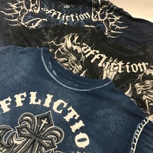 Set of 3 Men's Affliction Short Sleeve T-Shirts
